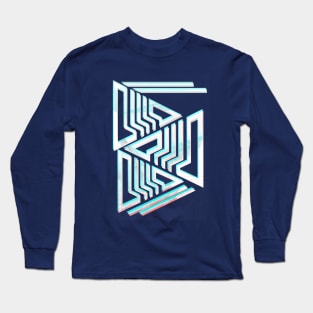 Geometric triangle popart blue Long Sleeve T-Shirt